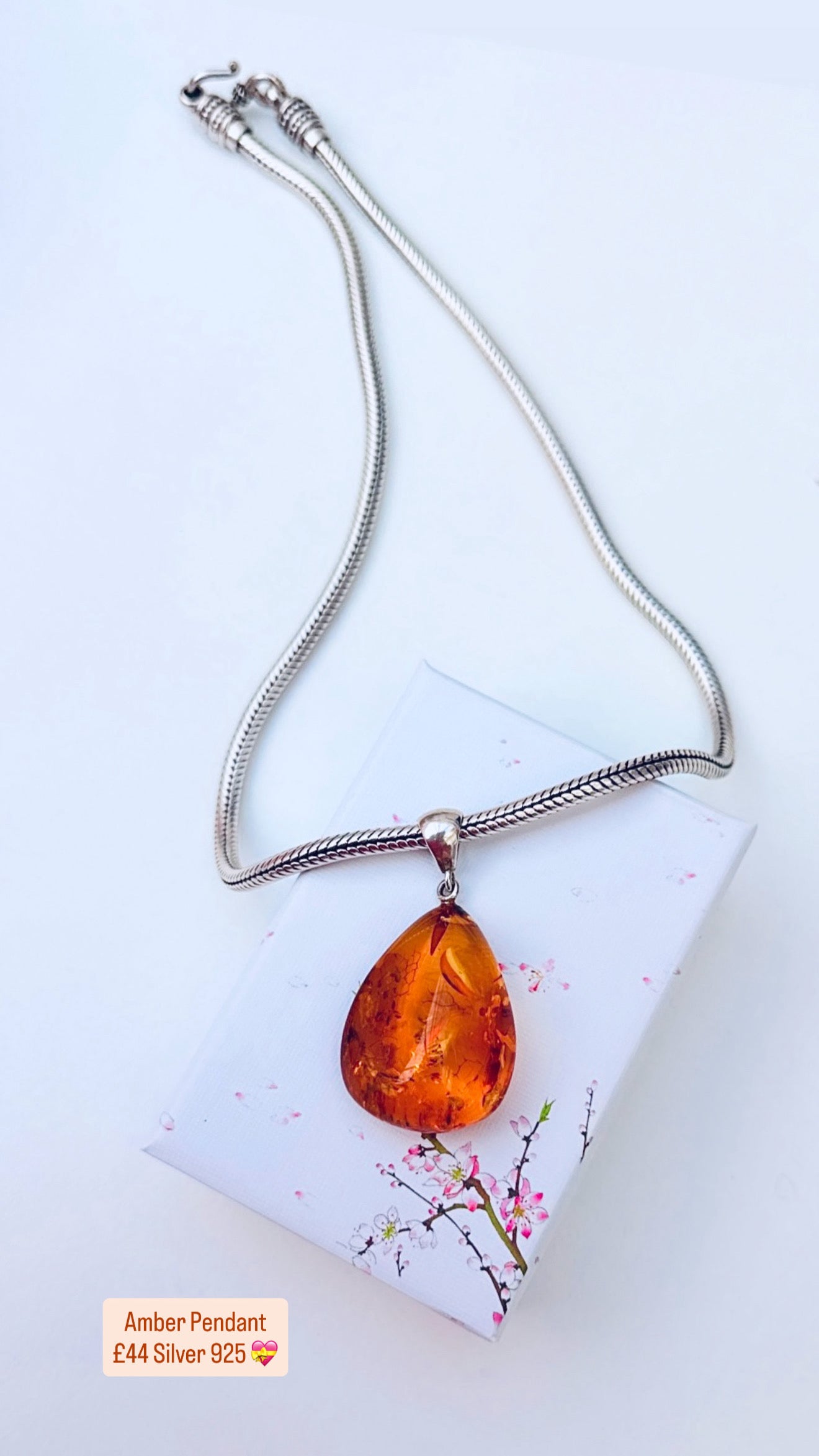 Amber Pendant Silver 925