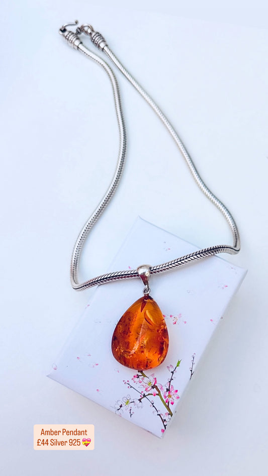 Amber Pendant Silver 925