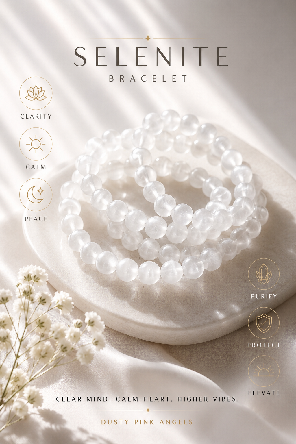 Selenite Powerbead Bracelets 🤍📿