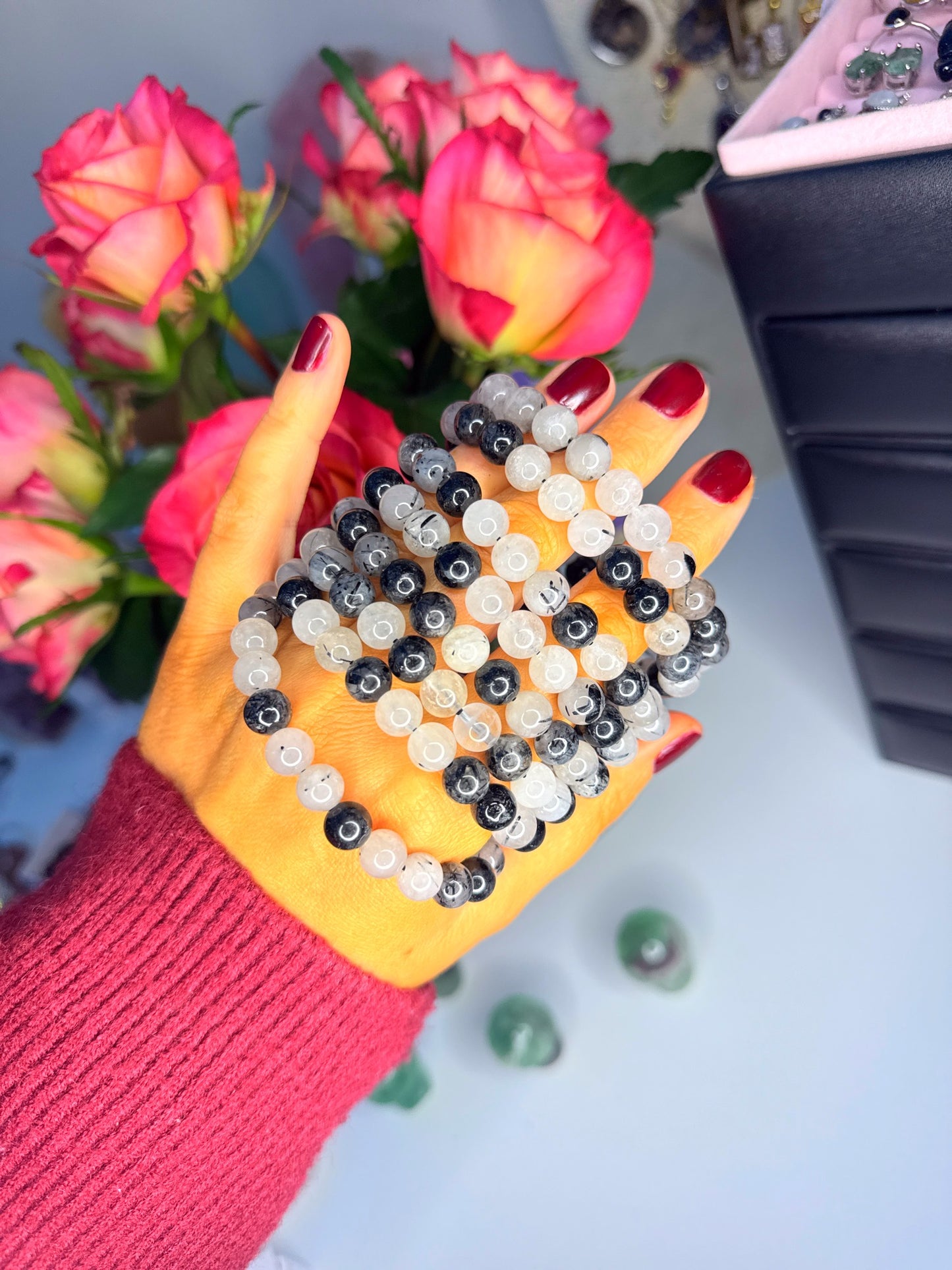 Tourmalated Quartz Power Bead Bracelets