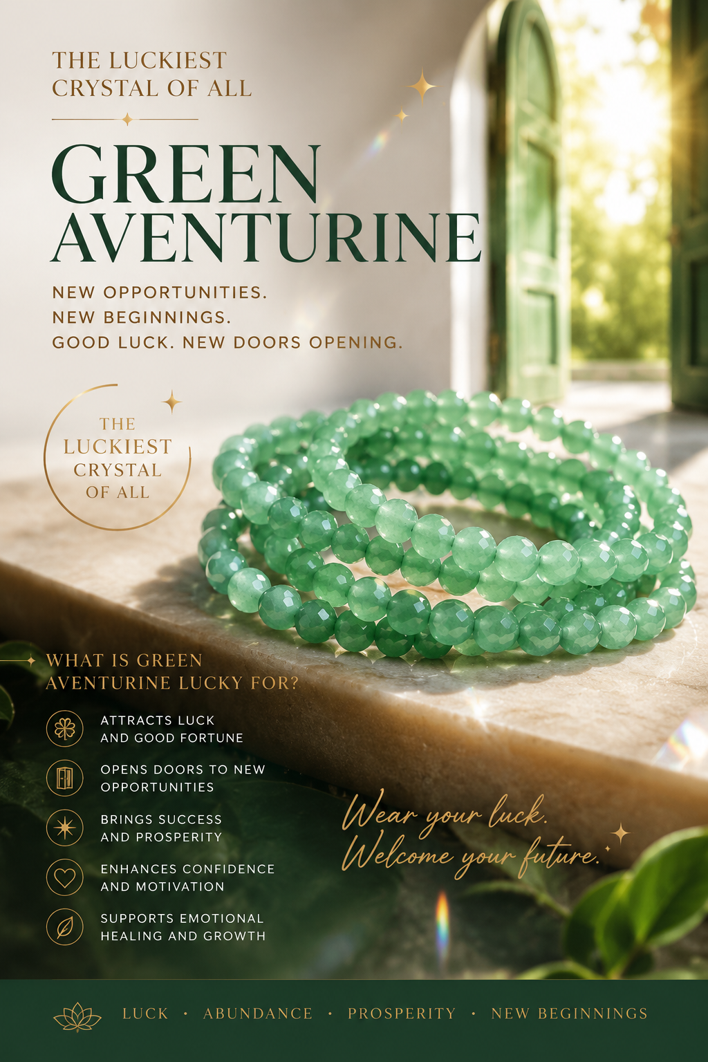 Green Aventurine Faceted Bracelets