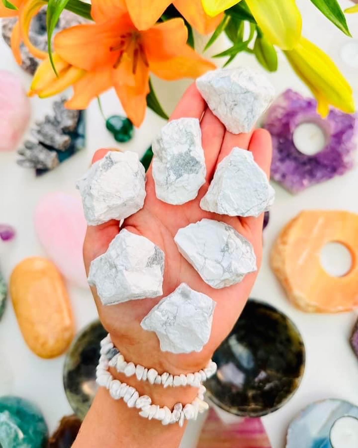 White Howlite Natural Raw Pieces 🤍