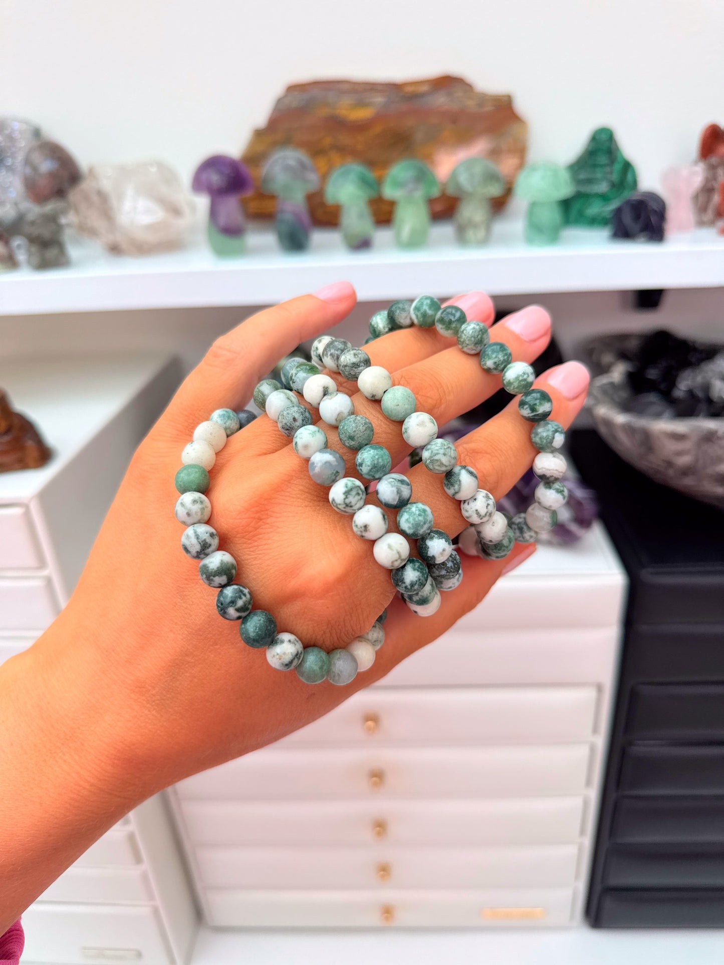 Green Moss Agate Bracelets