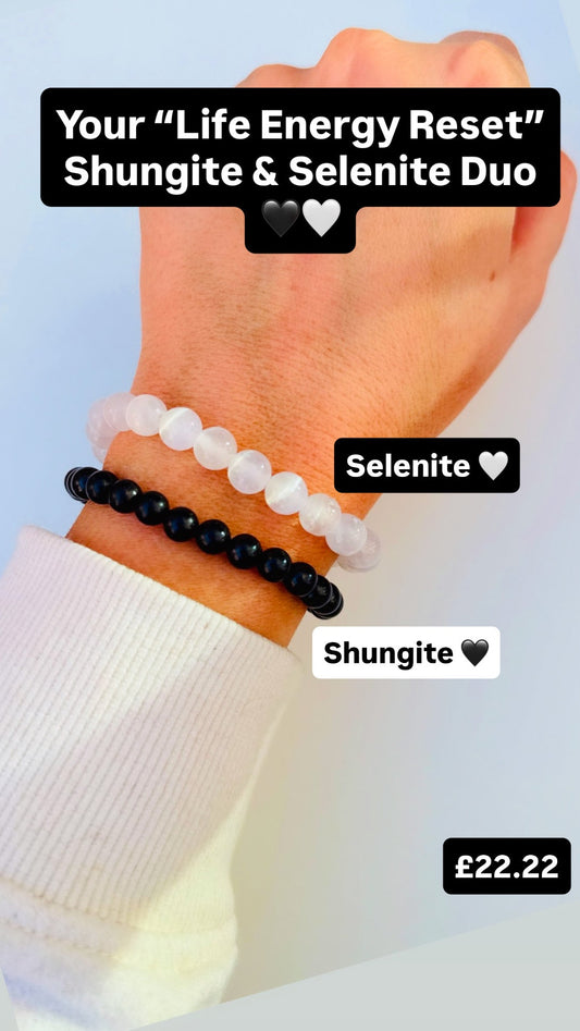 Your “Life Energy Reset”
Shungite & Selenite Duo 🖤🤍