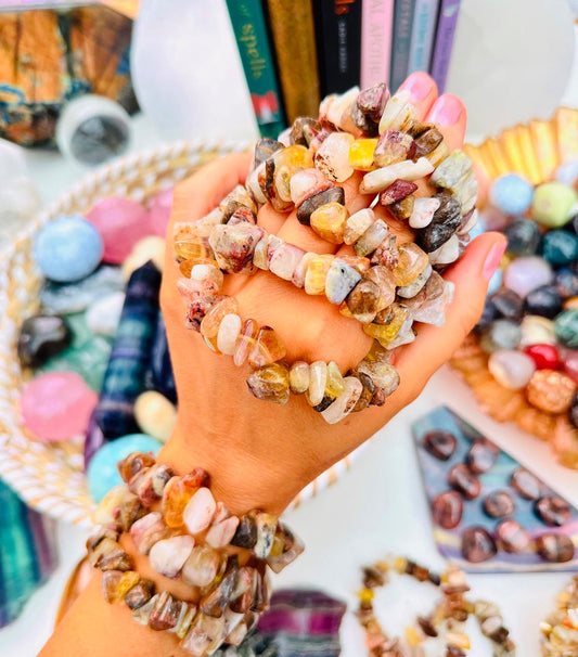 Earthy Yellow Fluorite Earth Chunky Bracelets 💛📿