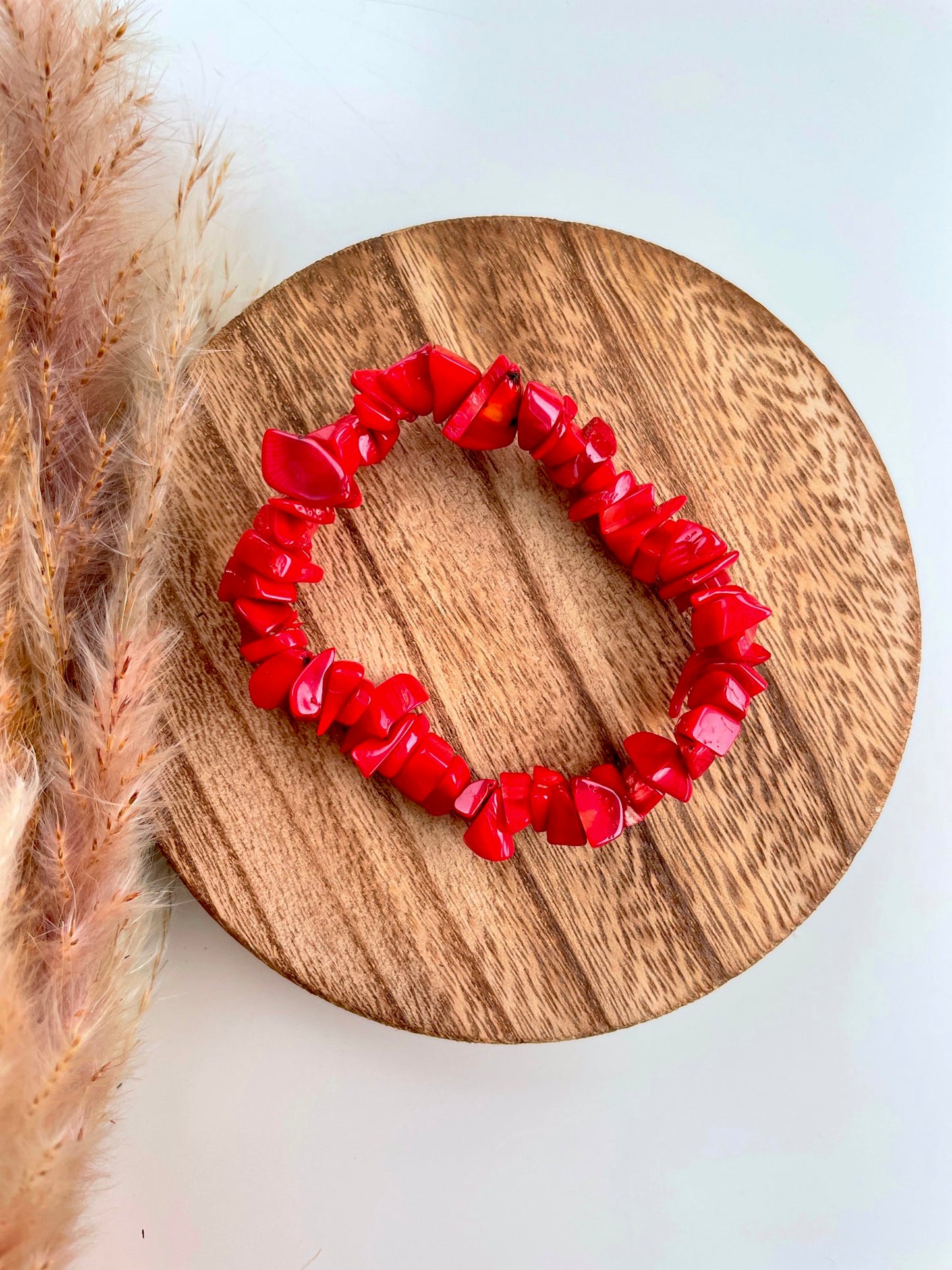 Red Coral Bamboo Crystal Bracelets 📿❤️❤️❤️