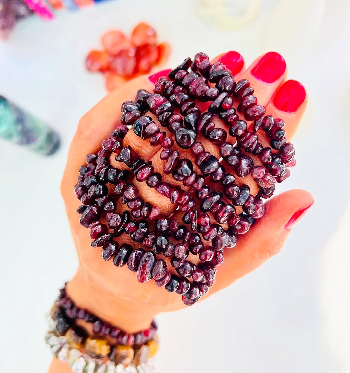 Garnet Bead Bracelets