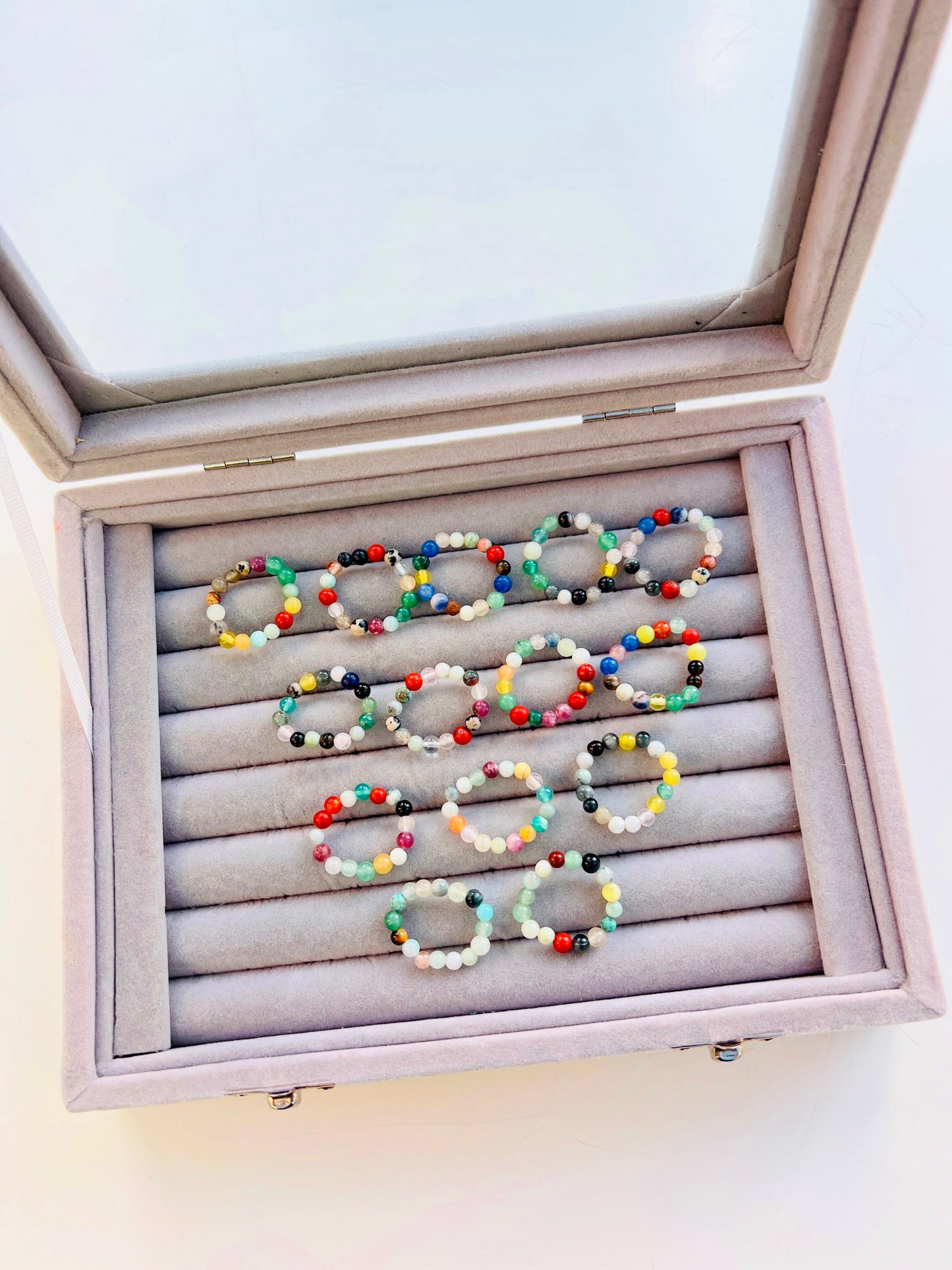 Cute elastic bead rings