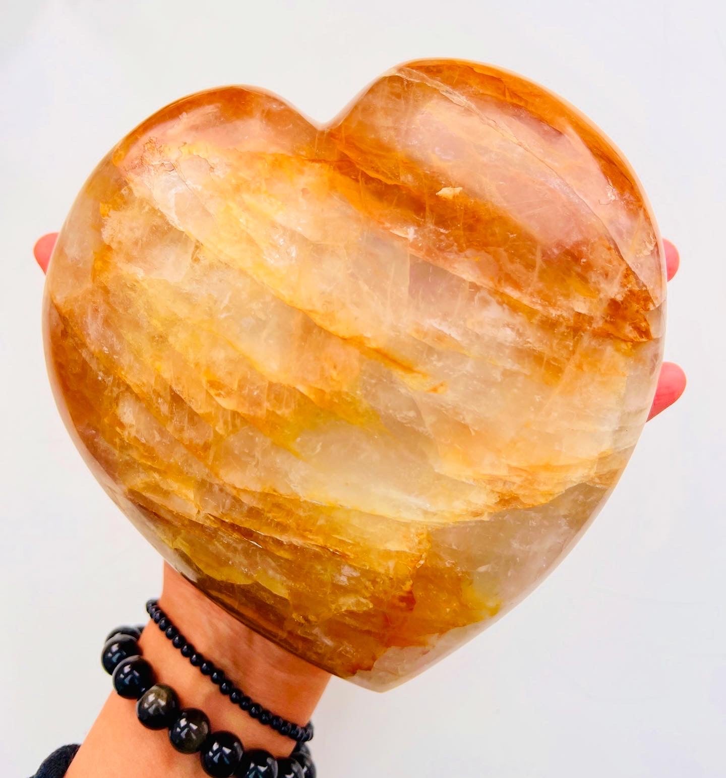 Golden Healer GIANT Crystal Heart