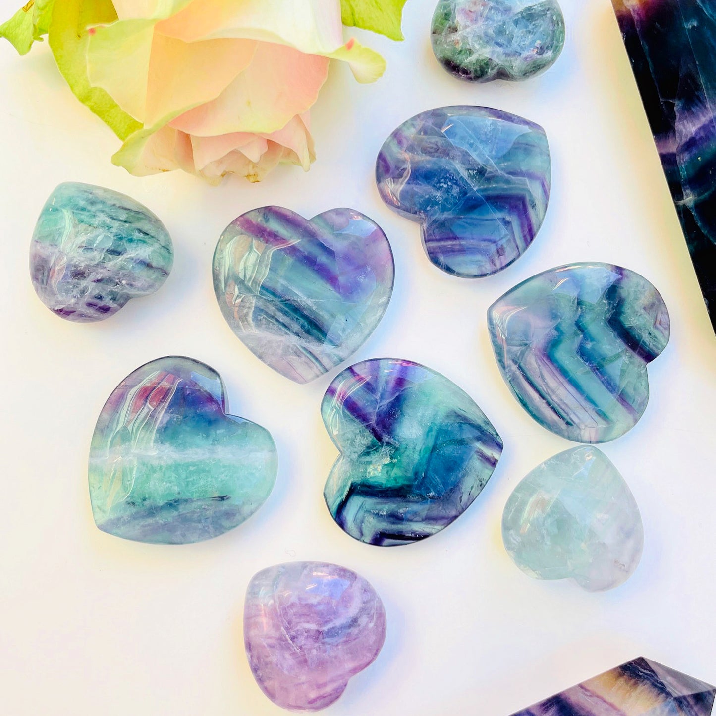 Rainbow Fluorite Hearts 💞