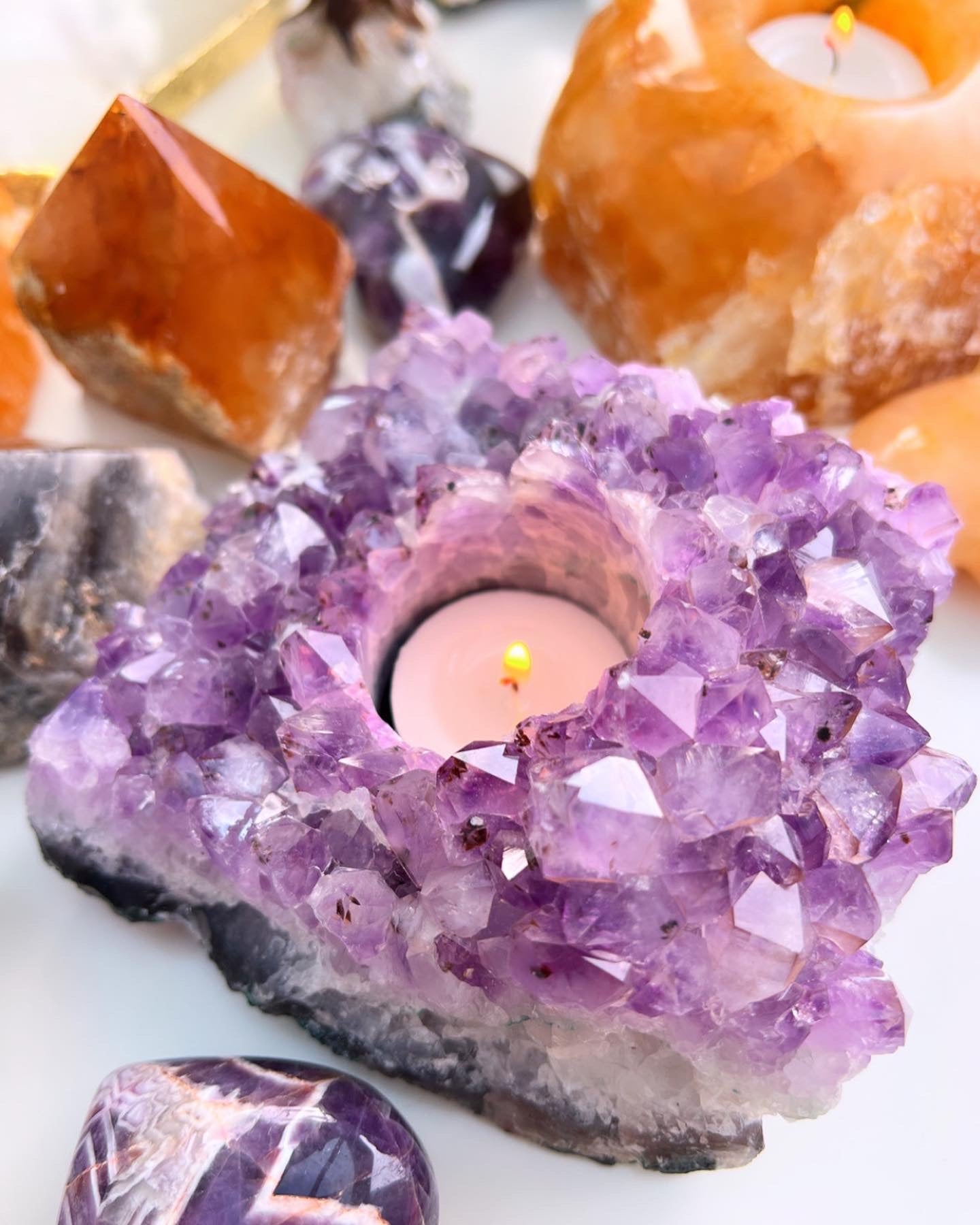 Amethyst Druze T Lights