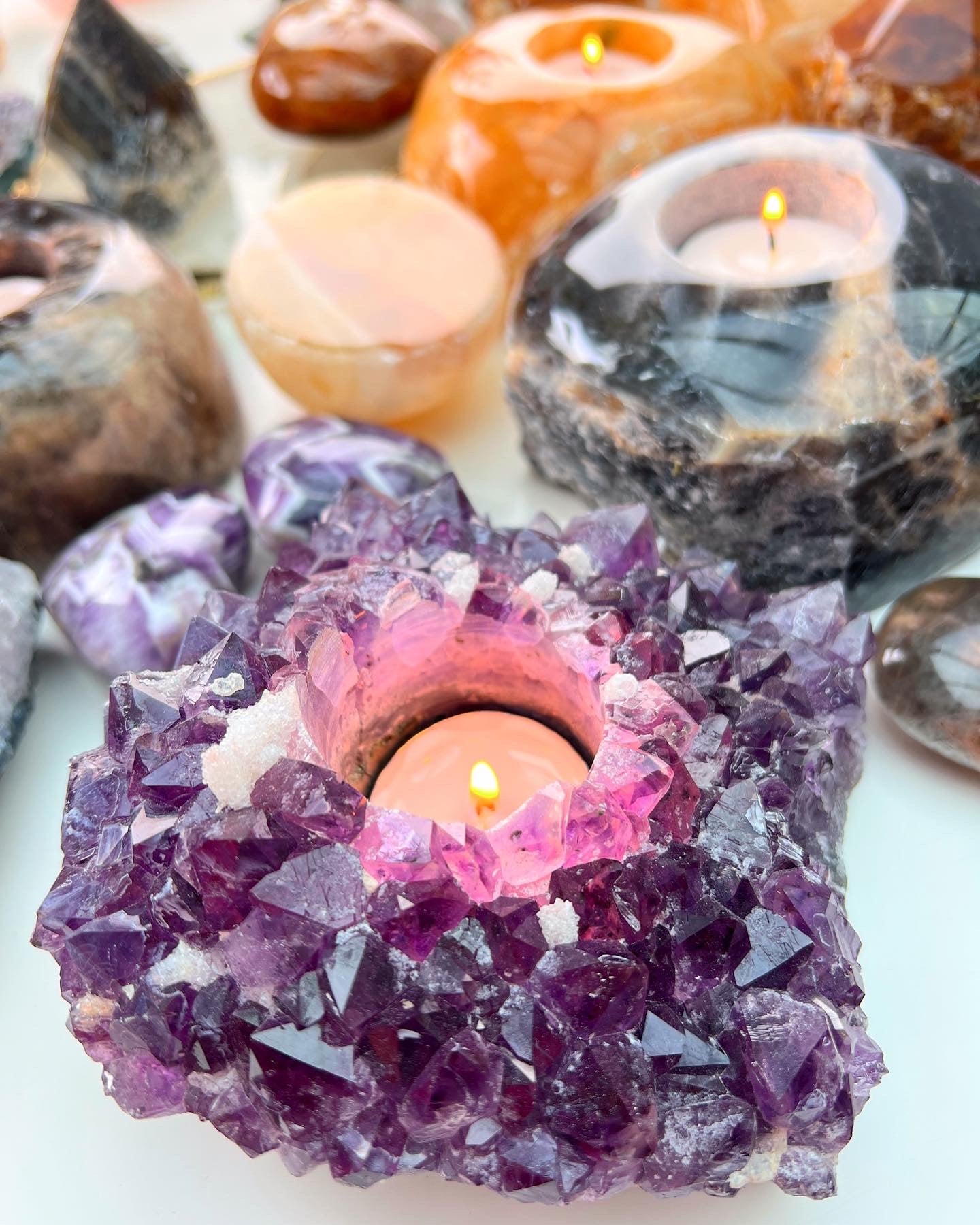 Amethyst Druze T Lights