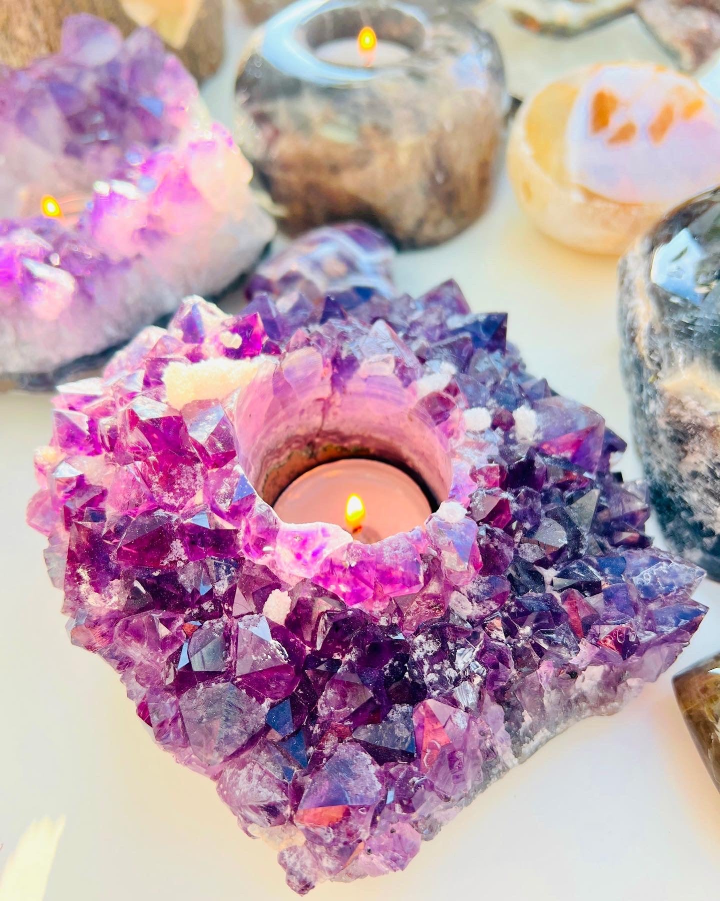 Amethyst Druze T Lights