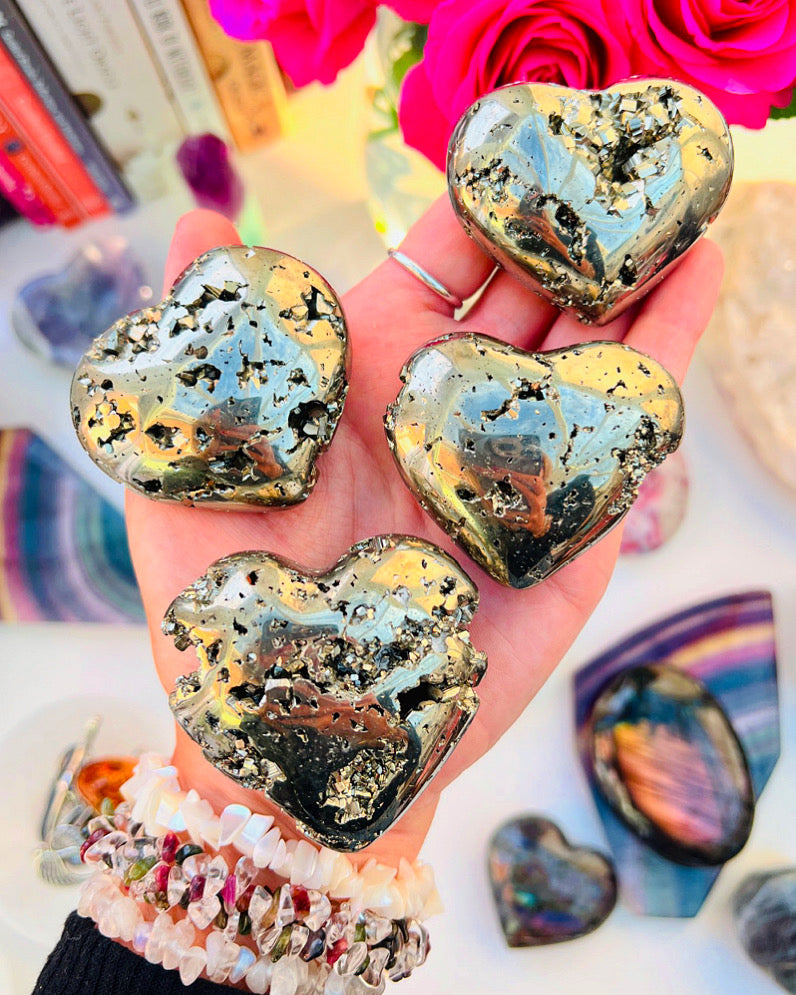 Pyrite Heart Money Magnets