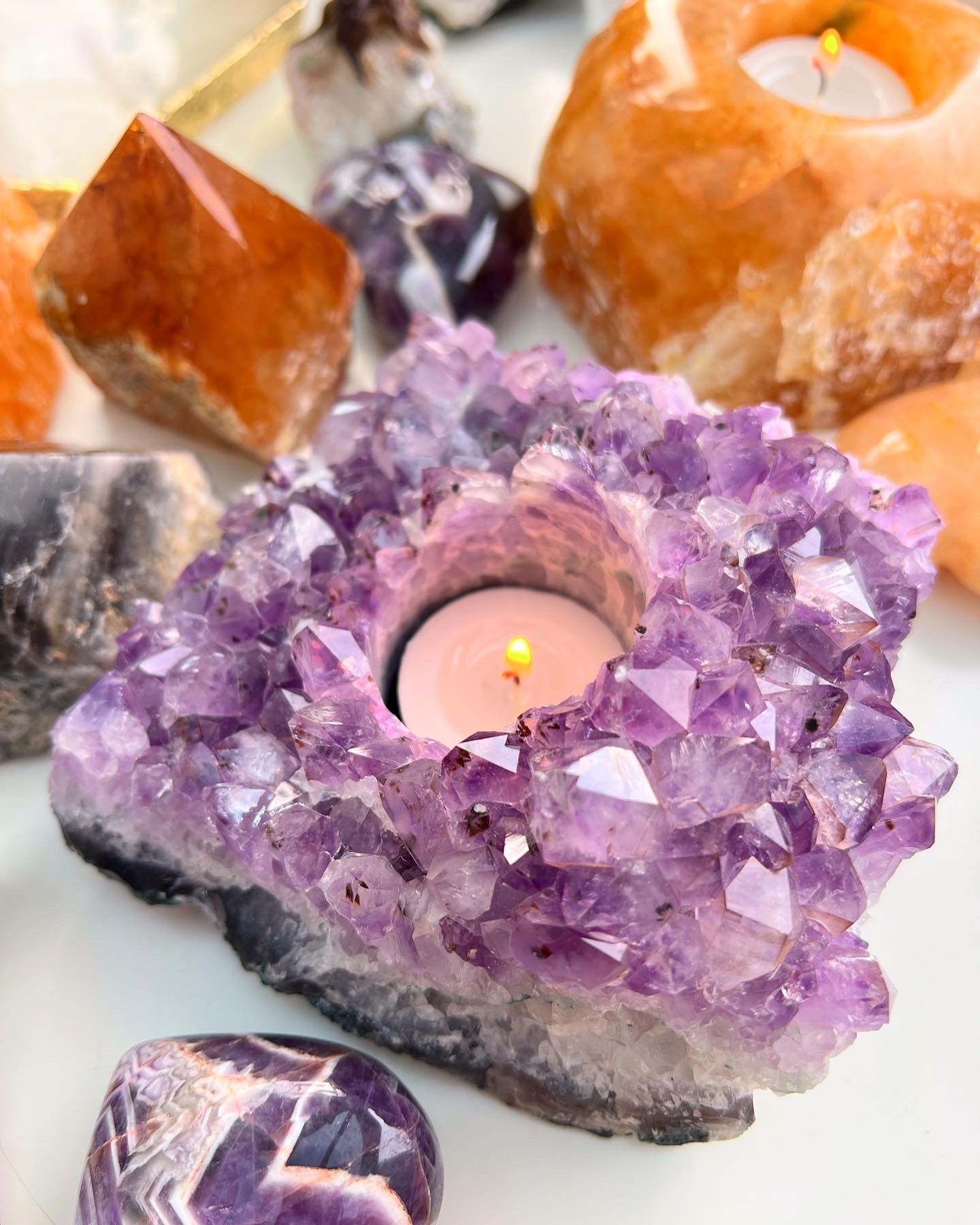 Amethyst Druze T Lights