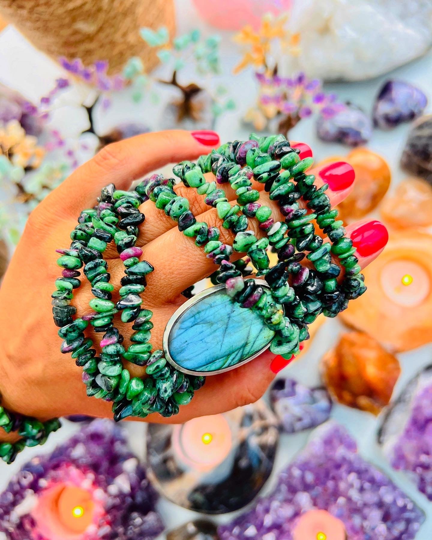 Ruby Zoisite Bracelets